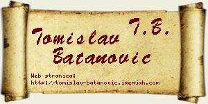 Tomislav Batanović vizit kartica